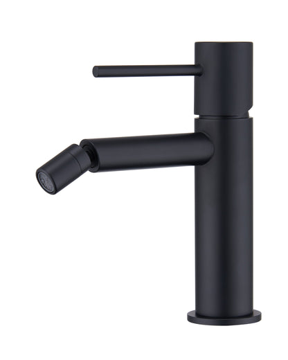 Coppia rubinetti miscelatore lavabo alto e bidet senza scarico in ottone nero opaco Memo