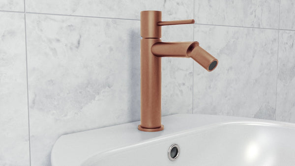 Miscelatore bidet senza scarico in ottone oro rosa spazzolato Memo