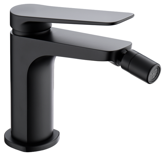 Rubinetto miscelatore bidet monocomando senza scarico in ottone nero opaco Momo