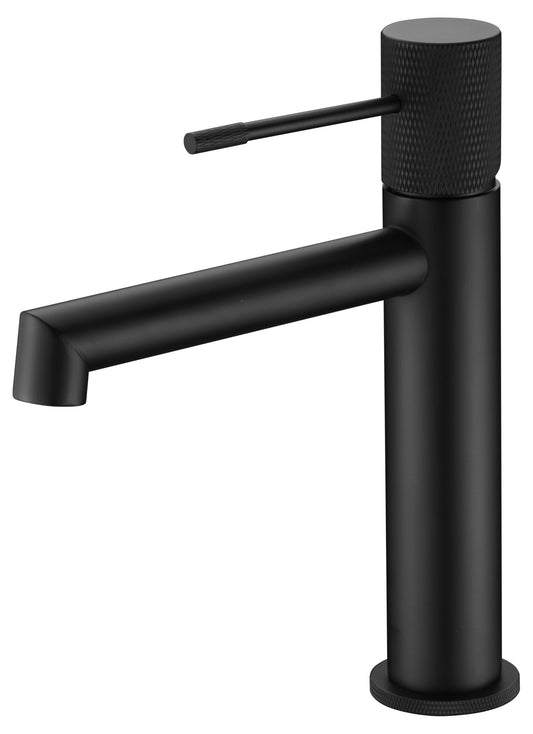 Rubinetto miscelatore lavabo monocomando senza scarico in ottone nero opaco Melin