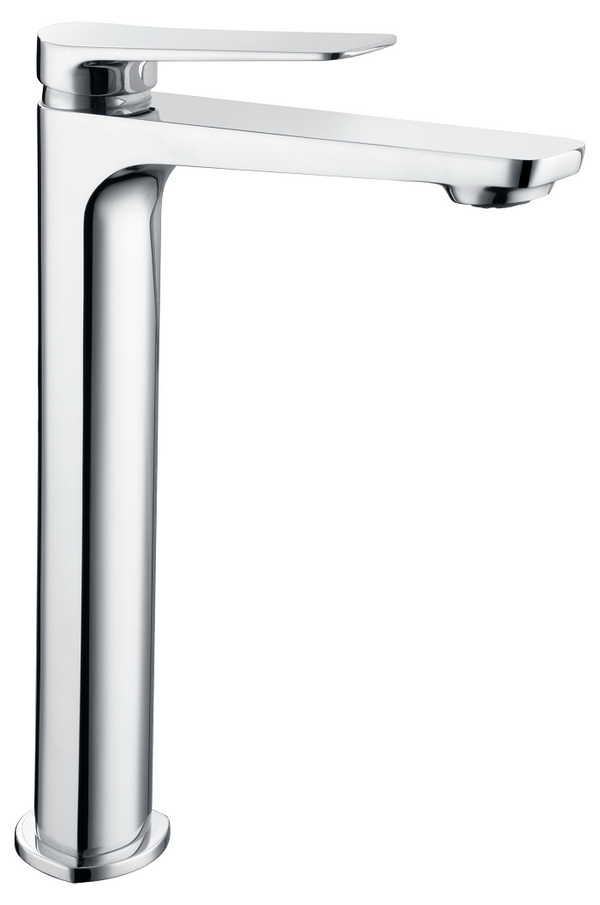 Rubinetto miscelatore monocomando alto per lavabo senza scarico in ottone cromato momo