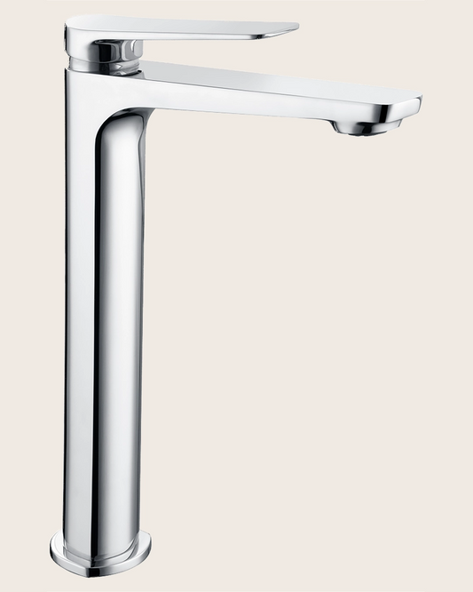 Rubinetto alto per lavabo senza scarico in ottone cromato momo