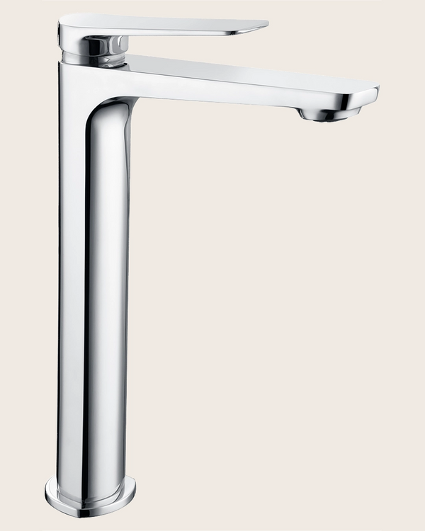Rubinetto alto per lavabo senza scarico in ottone cromato momo