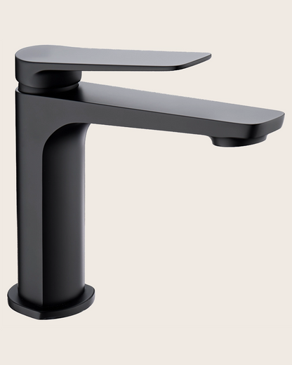 Rubinetto miscelatore lavabo senza scarico in ottone nero opaco Momo