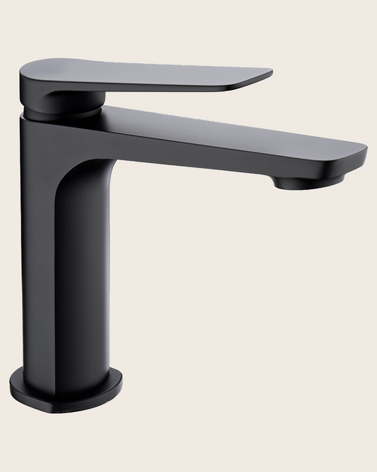 Rubinetto miscelatore lavabo senza scarico in ottone nero opaco Momo