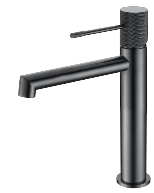 Rubinetto miscelatore lavabo monocomando senza scarico in ottone canna di fucile nero Melin