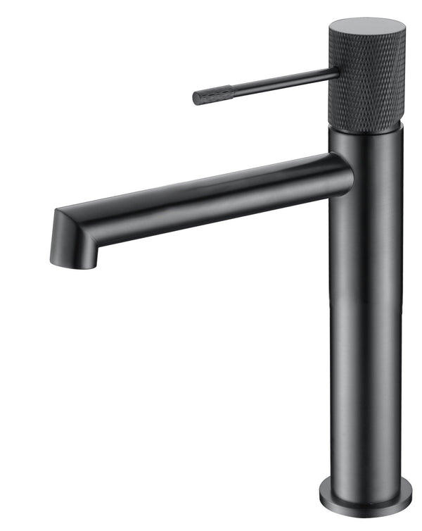 Rubinetto miscelatore lavabo monocomando senza scarico in ottone canna di fucile nero Melin