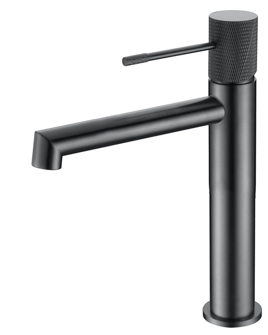 Rubinetto lavabo senza scarico in ottone grigio metallico Melin