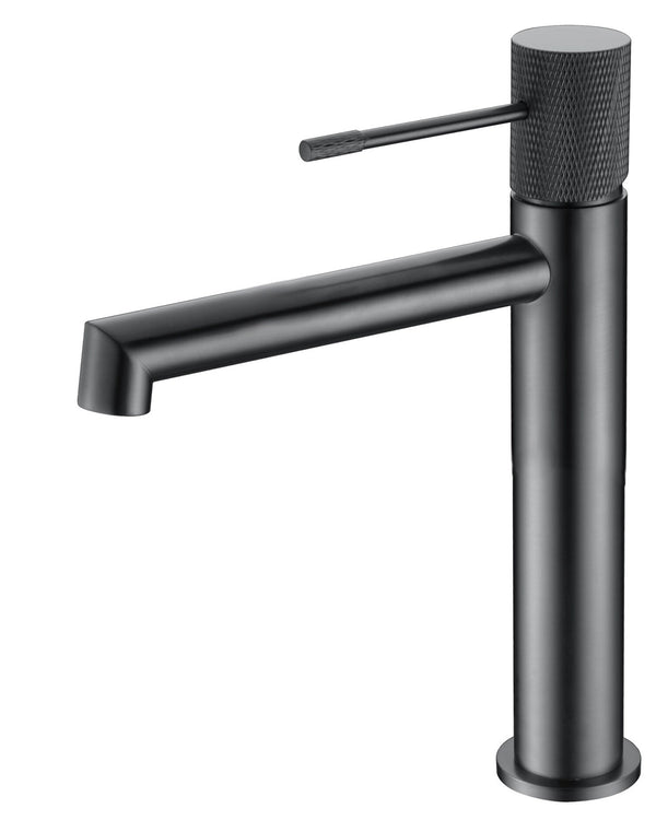 Rubinetto lavabo senza scarico in ottone grigio metallico Melin