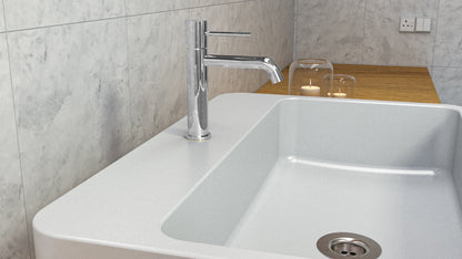 Coppia rubinetti per lavabo e bidet monocomando senza scarico in ottone cromato Memo