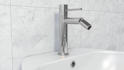 Coppia rubinetti per lavabo e bidet monocomando senza scarico in ottone cromato Memo