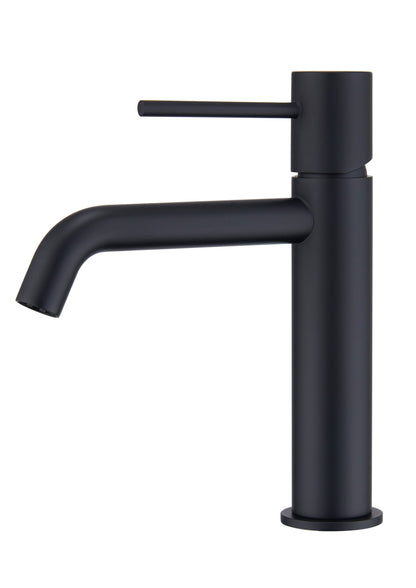 Rubinetto miscelatore per lavabo monocomando senza scarico in ottone nero opaco Memo