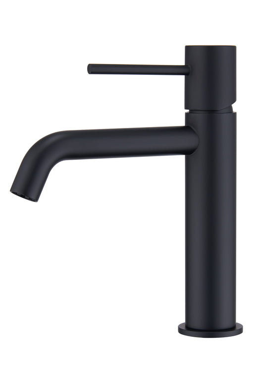 Rubinetto miscelatore per lavabo monocomando senza scarico in ottone nero opaco Memo