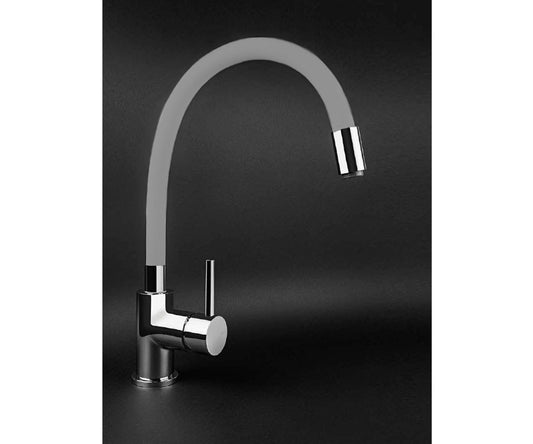 Rubinetto lavello cucina con canna flessibile pieghevole grigio Cromo Artis Moderni