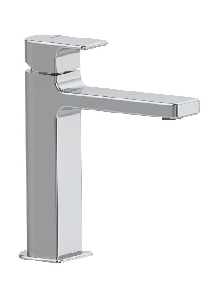 Bellosta Miscelatore Lavabo Prolungato senza scarico Cromo Cromato in lucido ambientato su piano bagno con accessori...