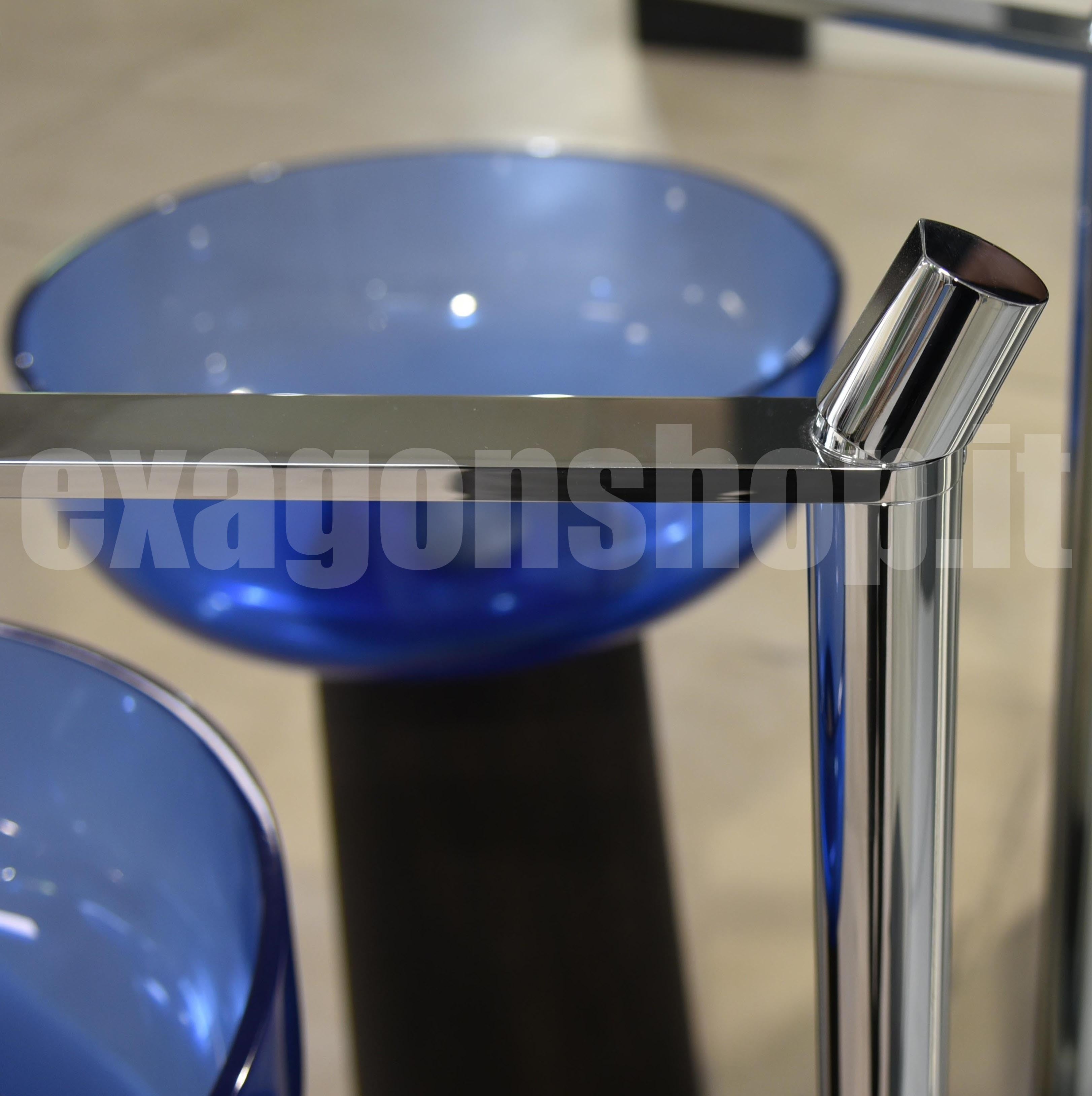 Antonio Lupi Indigo miscelatore lavabo A Pavimento Cromo, vista frontale su sfondo bianco - Antonio Lupi Design
