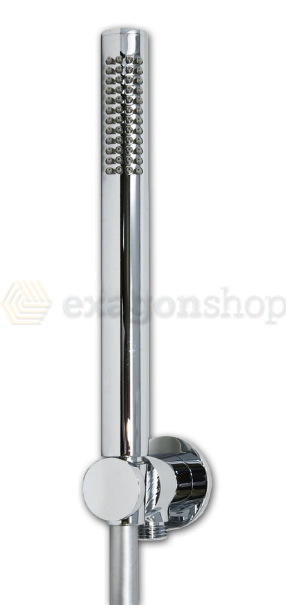 Kit doccetta tonda con flessibile antitorsione 150 cm e presa acqua in ottone Cromo Elliot