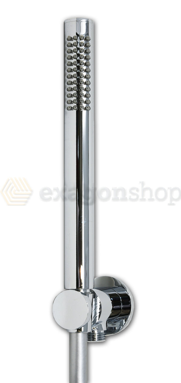 Kit doccetta tonda con flessibile antitorsione 150 cm e presa acqua in ottone Cromo Elliot