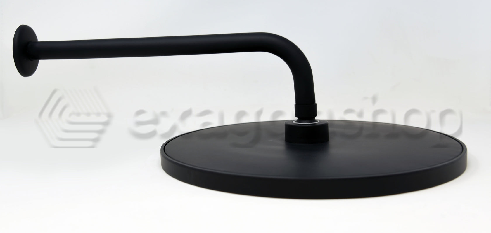 Disegno tecnico con quote di Soffione Doccia 30 cm tondo anticalcare con braccio Soft Nero Opaco - Exagonshop