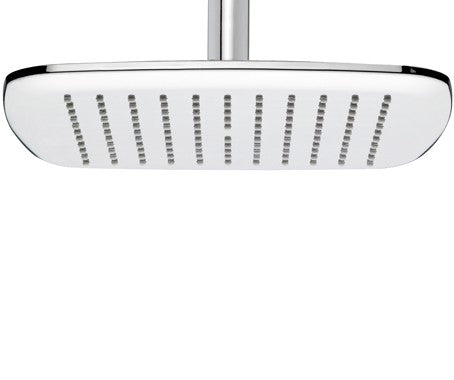 Nikles Pearl Soffione Doccia 25x25 Quadro slim cascata e, componenti inclusi smontati: corpo incasso, placca e rosone