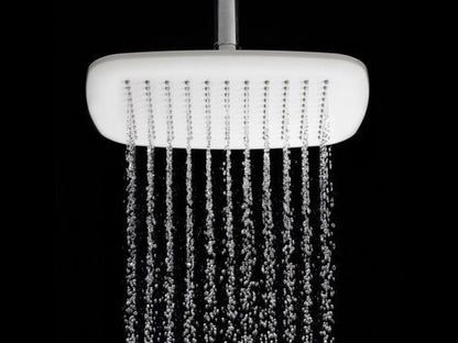 Nikles Pearl Soffione Doccia 25x25 Quadro slim cascata e pioggia cromato bianco B3950N