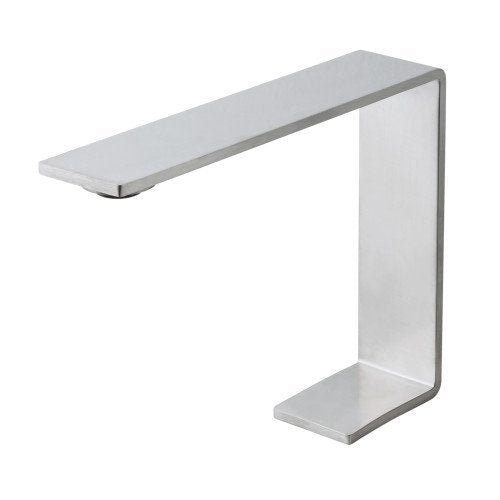 Treemme 5mm bocca lavabo 14 cm da appoggio inox satinato Acciaio ambientato su piano bagno con accessori - Rubinetterie...