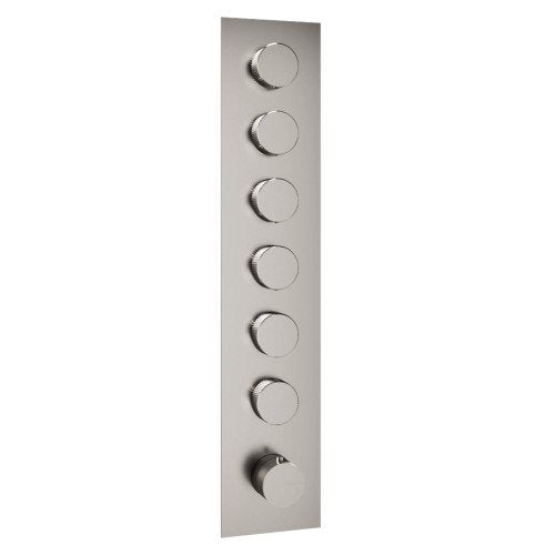 Treemme 22mm miscelatore doccia termostatico incasso 6 Acciaio in satinato, vista frontale della maniglia e della bocca...