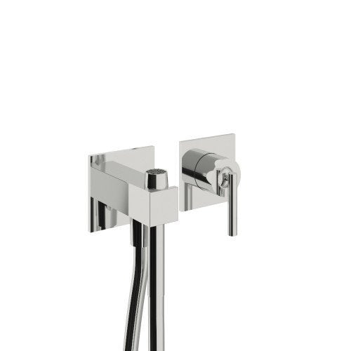Treemme Arche idroscopino bidet wc con miscelatore senza Cromo Lucido, vista frontale della maniglia e della bocca di...