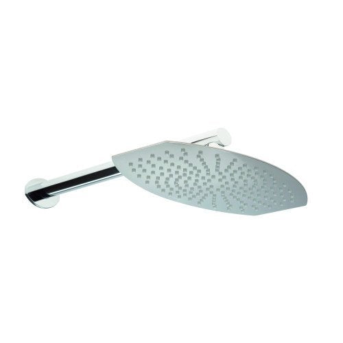 Treemme Hedò RWIT0947CC01 soffione doccia 20x32 a parete Cromo Lucido, vista frontale della maniglia e della bocca di...
