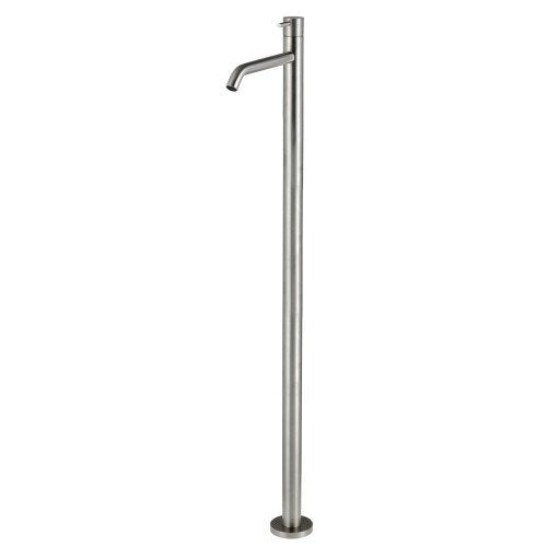 Treemme 40mm RWIT1314IS03 miscelatore lavabo da pavimento Acciaio, vista frontale su sfondo bianco - Rubinetterie Treemme