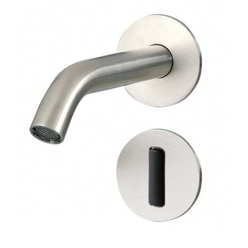 Treemme 40mm RWIT1395IS02 miscelatore lavabo elettronico Acciaio in acciaio inox e satinato ambientato su piano bagno con...