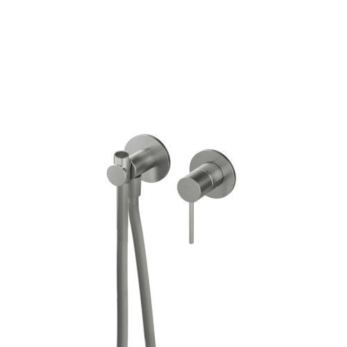 Treemme 40mm idroscopino wc e bidet con miscelatore senza Acciaio in acciaio inox e satinato, vista frontale della...