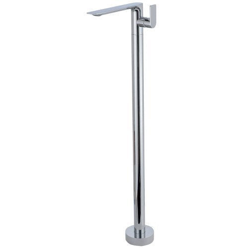 Treemme Ran miscelatore lavabo a pavimento senza parte Cromo Lucido ambientato su piano bagno con accessori...