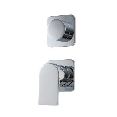 Treemme Ran RWIT22C2CC01 miscelatore doccia monocomando con Cromo Lucido, vista frontale della maniglia e della bocca di...