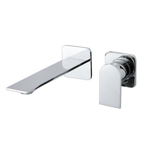 Treemme Ran miscelatore lavabo incasso 186 mm senza parte Cromo Lucido ambientato su piano bagno con accessori...