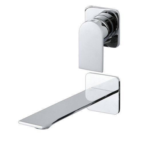 Treemme Ran Miscelatore lavabo senza parte incasso cromo Cromo Lucido ambientato su piano bagno con accessori...