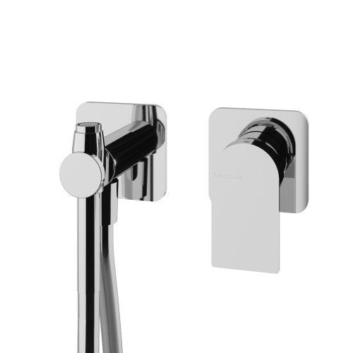 Treemme Ran RWIT22D4CC02 idroscopino bide wc con Cromo Lucido, vista frontale della maniglia e della bocca di erogazione...