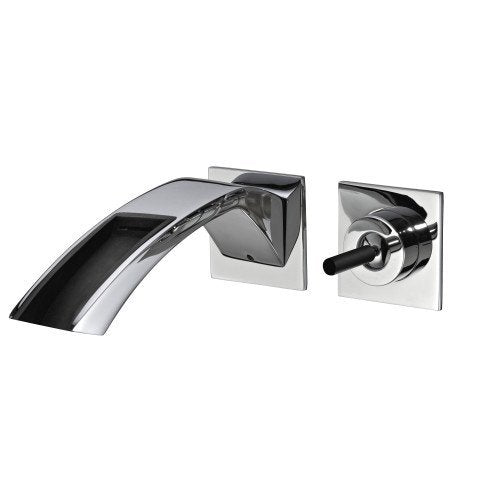 Treemme Arche Miscelatore lavabo cascata 193 mm senza parte Cromo Lucido ambientato su piano bagno con accessori...