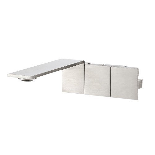 Treemme 5mm gruppo lavabo a muro 192 mm senza corpo incasso Acciaio in acciaio inox e satinato ambientato su piano bagno...
