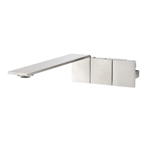 Treemme 5mm rwit2552is10 gruppo lavabo a muro 252 mm senza Acciaio in acciaio inox e satinato ambientato su piano bagno...