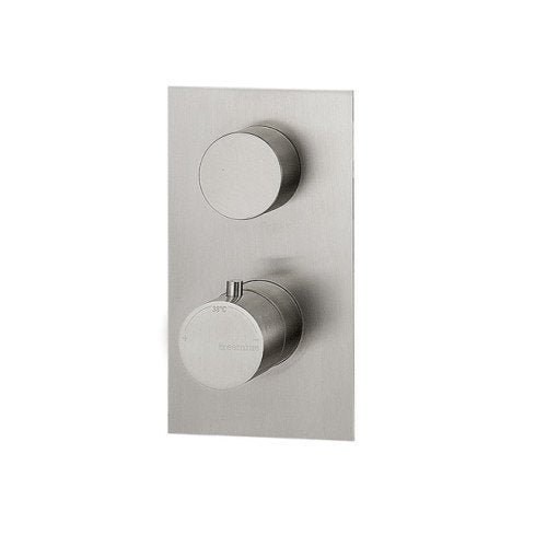 Treemme 22mm miscelatore doccia termostatico a muro 1 Acciaio in acciaio inox e satinato, vista frontale della maniglia e...