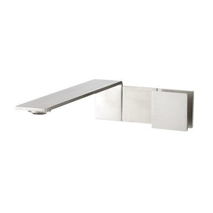 Treemme 5mm miscelatore lavabo a muro monocomando 23 cm senza parte incasso inox satinato