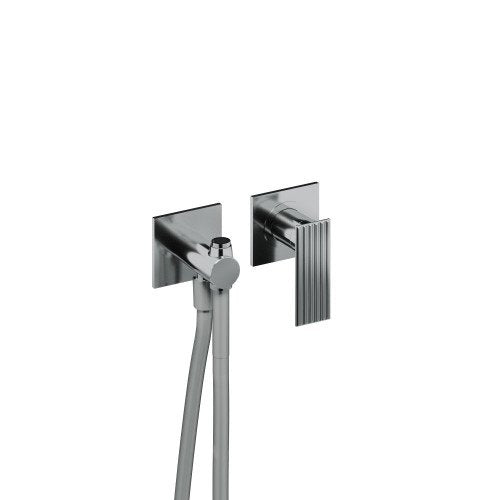 Treemme Los idrocopino bidet wc con miscelatore senza parte Cromo Lucido, vista frontale della maniglia e della bocca di...