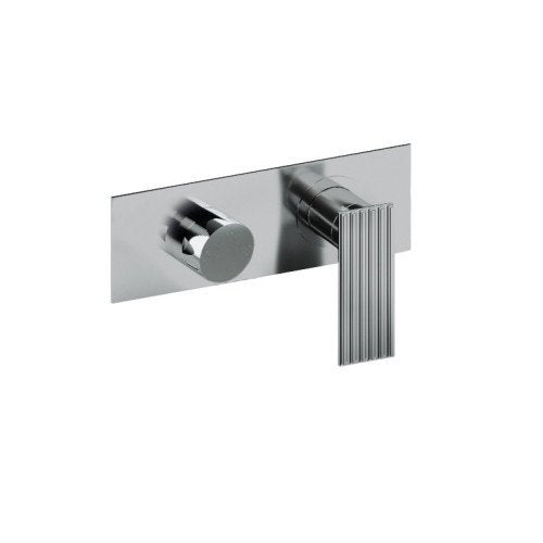 Treemme Los RWIT2AE2CC02 miscelatore doccia monocomando con Cromo Lucido, vista frontale della maniglia e della bocca di...