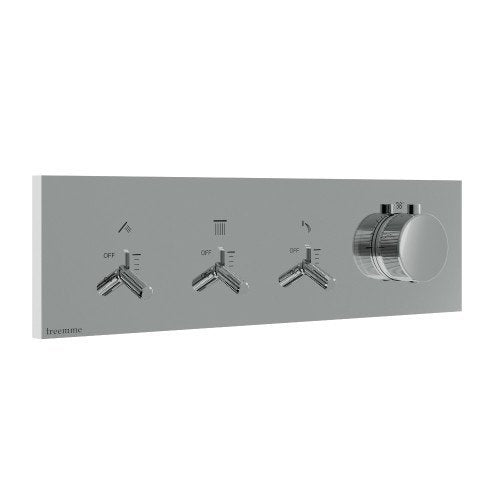 Treemme Watt RWIT2B94CC01 miscelatore termostatico incasso Cromo Lucido, vista frontale della maniglia e della bocca di...