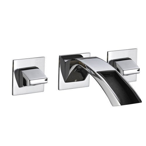 Treemme Arche gruppo lavabo a muro 193mm senza parte Cromo Lucido in ottone ambientato su piano bagno con accessori...