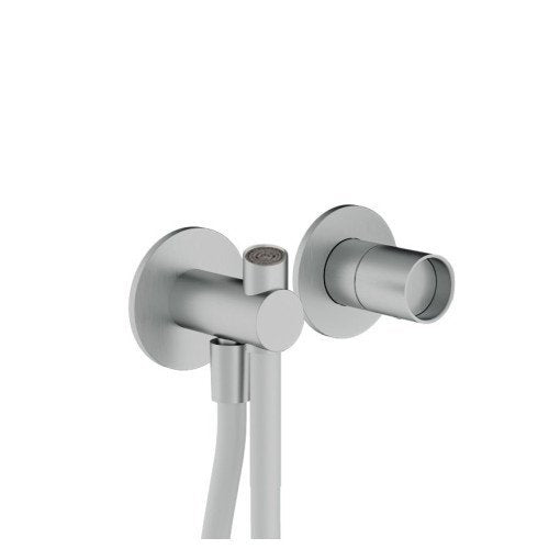 Treemme Watertube idroscopino per wc e bidet con Acciaio in acciaio inox e satinato, vista frontale della maniglia e...