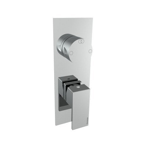 Treemme Q30 RWIT4BA2CC01 miscelatore doccia monocomando con Cromo Lucido, vista frontale della maniglia e della bocca di...