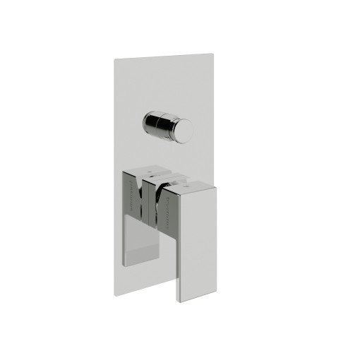 Treemme Q30 RWIT4BB1CC01 miscelatore monocomando vasca Cromo Lucido, vista frontale della maniglia e della bocca di...