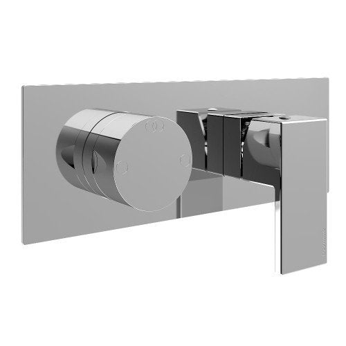 Treemme Q30 RWIT4BE2CC01 miscelatore monocomando con Cromo Lucido, vista frontale della maniglia e della bocca di...